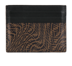 Fendi Vertigo Card Holder, Leather, Brown/Black, MII, 4*